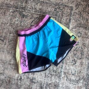 Slunks Swimwear Ski Doo's 80's Retro Color Block Men's Size Medium